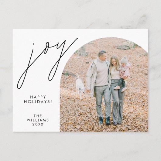 Joy, Merry Christmas Family Photo Layover ポストカード (正面)