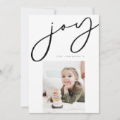 Joy Minimalist家族1写真クリスマスカード シーズンカード (正面)