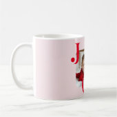 JOY | Modern Red & Mug Christmas Photo Gift コーヒーマグカップ (左)