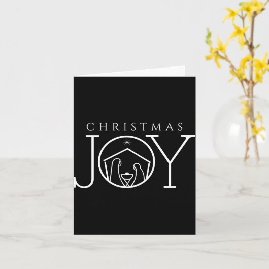 Joy Nativity Christian Religious Christmas  カード (黄色い花)