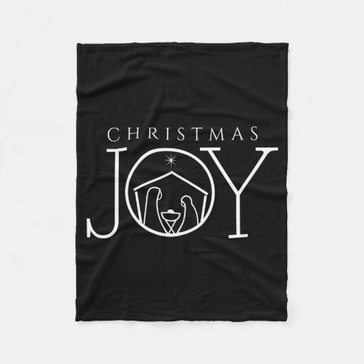 Joy Nativity Christian Religious Christmas  フリースブランケット (正面)