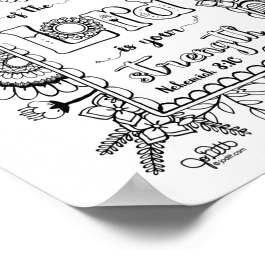 Joy of the Lord Christian Scripture Bible Verse ポスター (角)