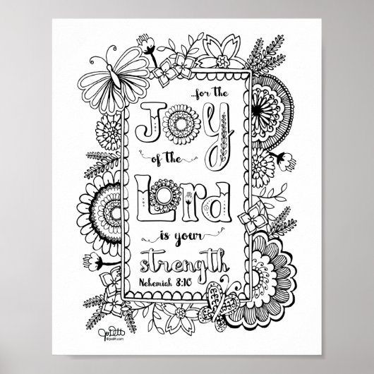 Joy of the Lord Christian Scripture Bible Verse ポスター (正面)