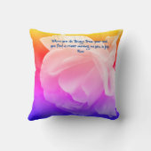 Joy Of The Soul Rose Inspirational Rumi Quote クッション (裏面)