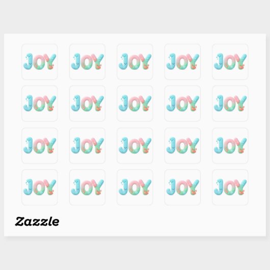 JOY Pastel Ocean Glossy Word スクエアシール (シート)