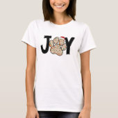 Joy Paw Print モダン Christmas Tシャツ (正面)