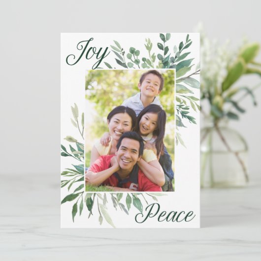 Joy Peace エレガント Botanical Greenery家族写真 シーズンカード (スタンド正面)
