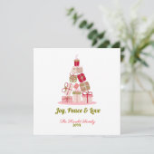 Joy Peace and Love Christmas Treeカード シーズンカード (スタンド正面)