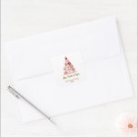 Joy Peace and Love Christmas Treeカード スクエアシール<br><div class="desc">ノンフォトエレガントホリデーデザイン.このシックと「喜び、平和と愛スタイリッシュ」の休日デザインは赤とピンクのギフトのアクセントとモダンクリスマスの木ミニマルを特徴としている。文字エレガントは、あいさつパーソナライズされたつ、家族の名前、年の選択で完全になることができる。ハッピーホリデー！</div>