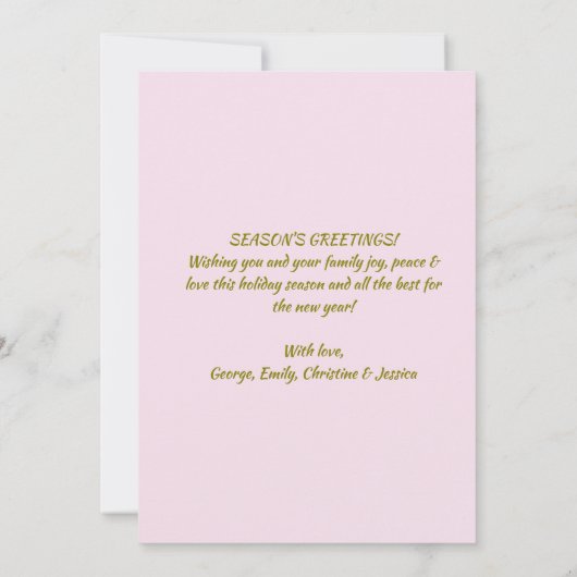 Joy Peace and Love Christmas Treeカード 招待状 (裏面)