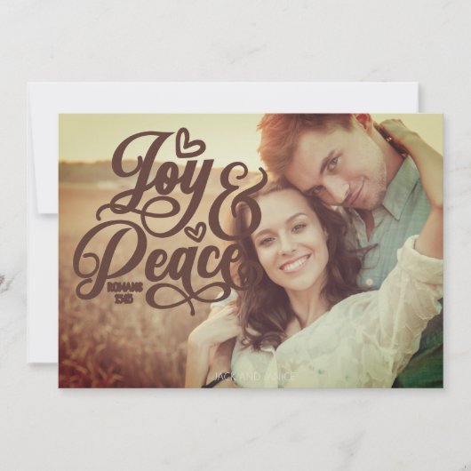 Joy Peace Christian Bible Verse Christmas Photo (正面)