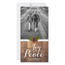 Joy Peace Christmas Wishesフォトウッドピネコーン