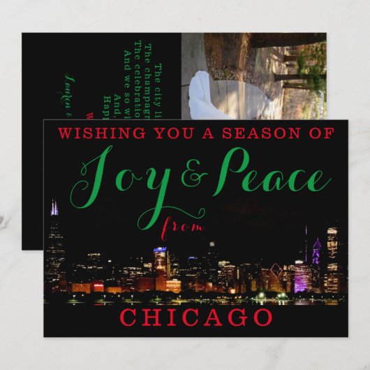 Joy & Peace from Chicago カスタム1招待状 招待状 (正面/裏面)