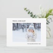 Joy Peace Loveフォトクリスマスカード シーズンカード (スタンド正面)