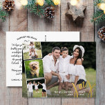 Joy Peace Love書道写真コラージュ金ゴールド 箔シーズンポストカード<br><div class="desc">特別な休日の願いを送信するこのフェスティバルハガキは、金ゴールドフォイルの手書きのタイポグラフィフォントで"Joy"を備え実在た – 白に囲まれた写真の4つお気に入りのと一緒に縁ど。手書きノートの宇宙に自分の入力した休日の挨拶を簡単に追加またはノートを削除す離れる。また、差出人住所を追加。テンプレートを使すごい用するためシンプルに、この簡単で自分のカスタムデザインカードをするのはだ。..この過去年の写真の思い出が詰まった美しく思いやりのある休日はがきを受け取る際、友人や家族は確実にスマイルする。</div>