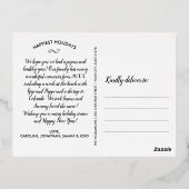 Joy Peace Love書道写真コラージュ金ゴールド 箔シーズンポストカード (裏面)