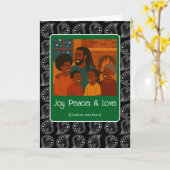 Joy Peace Love - あなたの写真を追加 カード (黄色い花)
