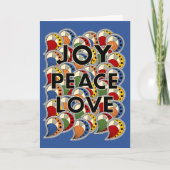 Joy Peace Love - Black Text & Custom Background カード (正面)