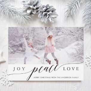 Joy Peace Love Christmas Holidayフォトカード シーズンカード