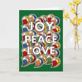 Joy Peace Love - Custom Background & Message カード