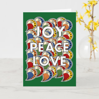 Joy Peace Love - Custom Background & Message カード