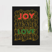 Joy Peace Love - Custom Colors & Message カード (正面)