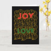 Joy Peace Love - Custom Colors & Message カード (黄色い花)