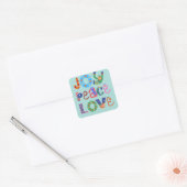 Joy, peace, love custom square sticker スクエアシール (封筒)