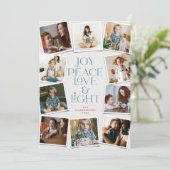 Joy Peace Love & Light Hanukkah 10インスタントフォト シーズンカード (スタンド正面)