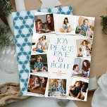 Joy Peace Love & Light Hanukkah 10インスタントフォト シーズンカード<br><div class="desc">Joy,  Peace,  Love & Light With Star Of David,  10 Instant Photo Collage Hanukkah Holiday Card.あいさつ文と背景は任意の色に変更できる。設計/オリジナルのアートワークby fat*fa*tin.簡単独自の文字メッセージ、名前、年、写真、画像でパーソナライズする。編集デザインのページで編集できる機能の詳細については、 www.zazzle.com/fat_fa_tin www.zazzle.com/color_therapy www.zazzle.com/fatfatin_blue_knot www.zazzle.com/fatfatin_red_knot www.zazzle.com/fatfatin_mini_me www.zazzle.com/fatfatin_box www.zazzle.com/fatfatin_design www.zazzle.com/fatfatin_ink</div>