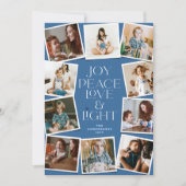 Joy Peace Love & Light Hanukkah 10 Instant Photo H シーズンカード (正面)