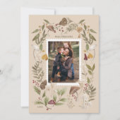 Joy Peace Love Water Color Woodsyキノコ写真 シーズンカード (正面)