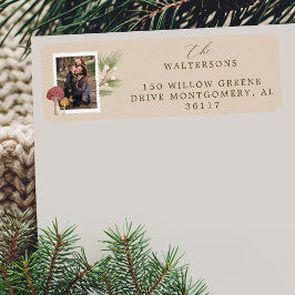 Joy Peace Love Water Color Woodsyキノコ写真 ラベル