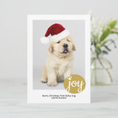 Joy Photo パーソナライズされた Christmas Dog Paw Print シーズンカード (スタンド正面)