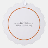 Joy Photo Christmas パーソナライズされた オーナメントカード (裏面)