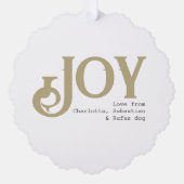 Joy Photo Christmas パーソナライズされた オーナメントカード (正面)