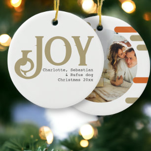 Joy Photo Christmas パーソナライズされた セラミックオーナメント