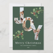 JOY photo template green Christmas card シーズンカード (正面)