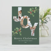 JOY photo template green Christmas card シーズンカード (スタンド正面)