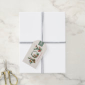 JOY Pine Cone Red Berry Birds Christmas Holiday ギフトタグ (より糸付き)