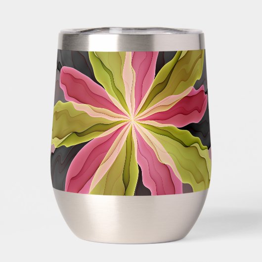 Joy, Pink Green Anthracite Fantasy Flower Fractal (背面)