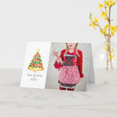 Joy Pizza Love Christmas Photos カード (黄色い花)