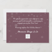 Joy Red Business Holiday Card with Logo シーズンカード (裏面)