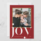 Joy Red Framed Photo Winter Folids Christmas 招待状 (正面)