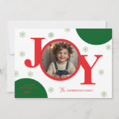 JOY Red & Green Modern Photo Family シーズンカード (正面)