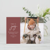 Joy Red Minimalist写真 シーズンカード (スタンド正面)