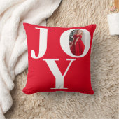 Joy Red White Christmas Photo クッション (ブランケット)