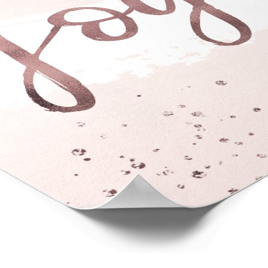 Joy | Rose Gold Christmas ポスター (角)