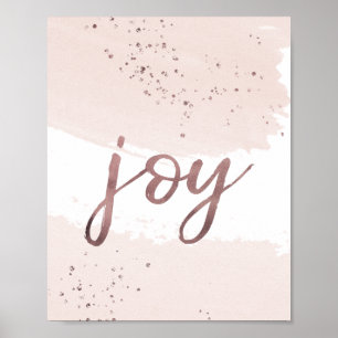 Joy Rose Gold Christmas ポスター