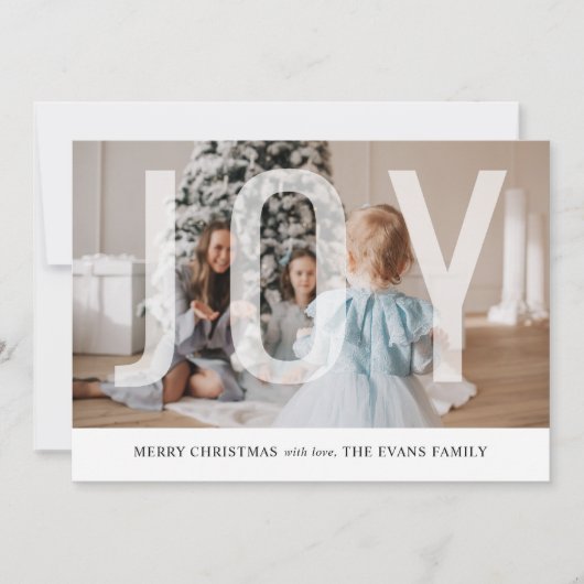 Joy Scriptフォトコラージクリスマス シーズンカード (正面)